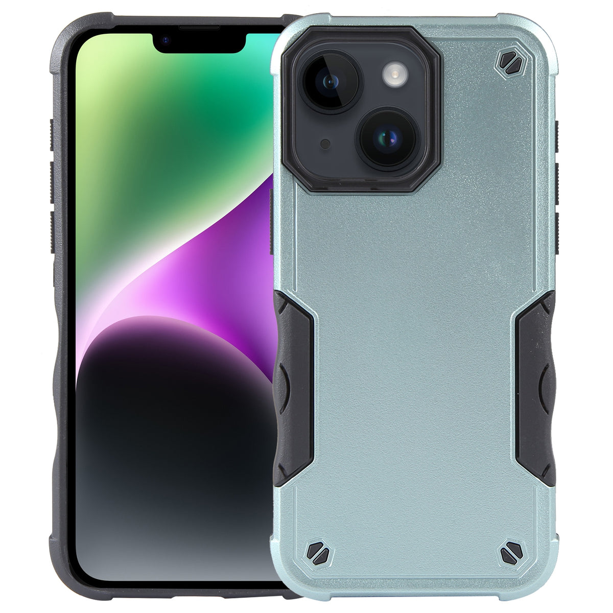 ELECTROPRIME For iPhone 15 Non-slip Shockproof Armor Phone Case(Green)
