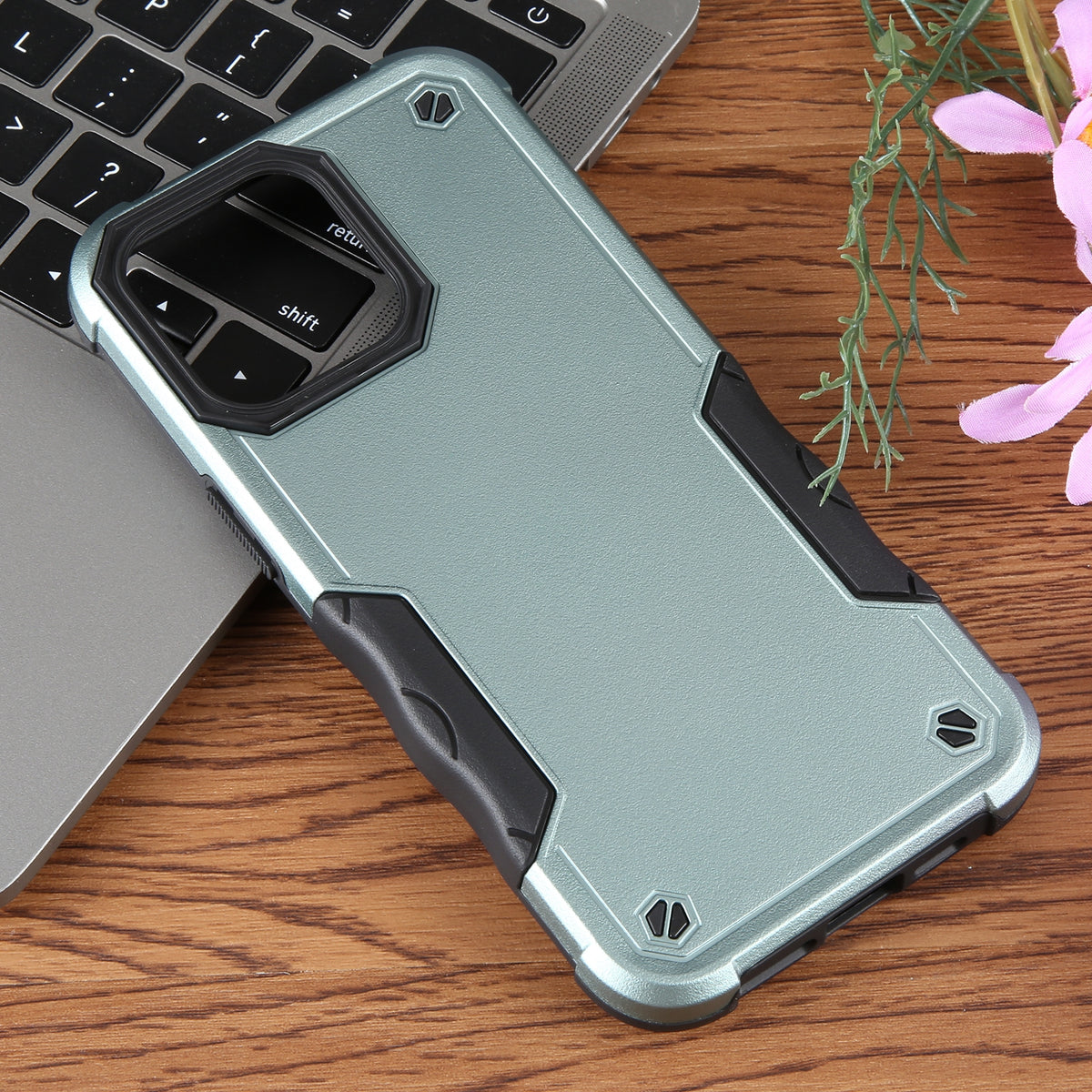ELECTROPRIME For iPhone 15 Non-slip Shockproof Armor Phone Case(Green)