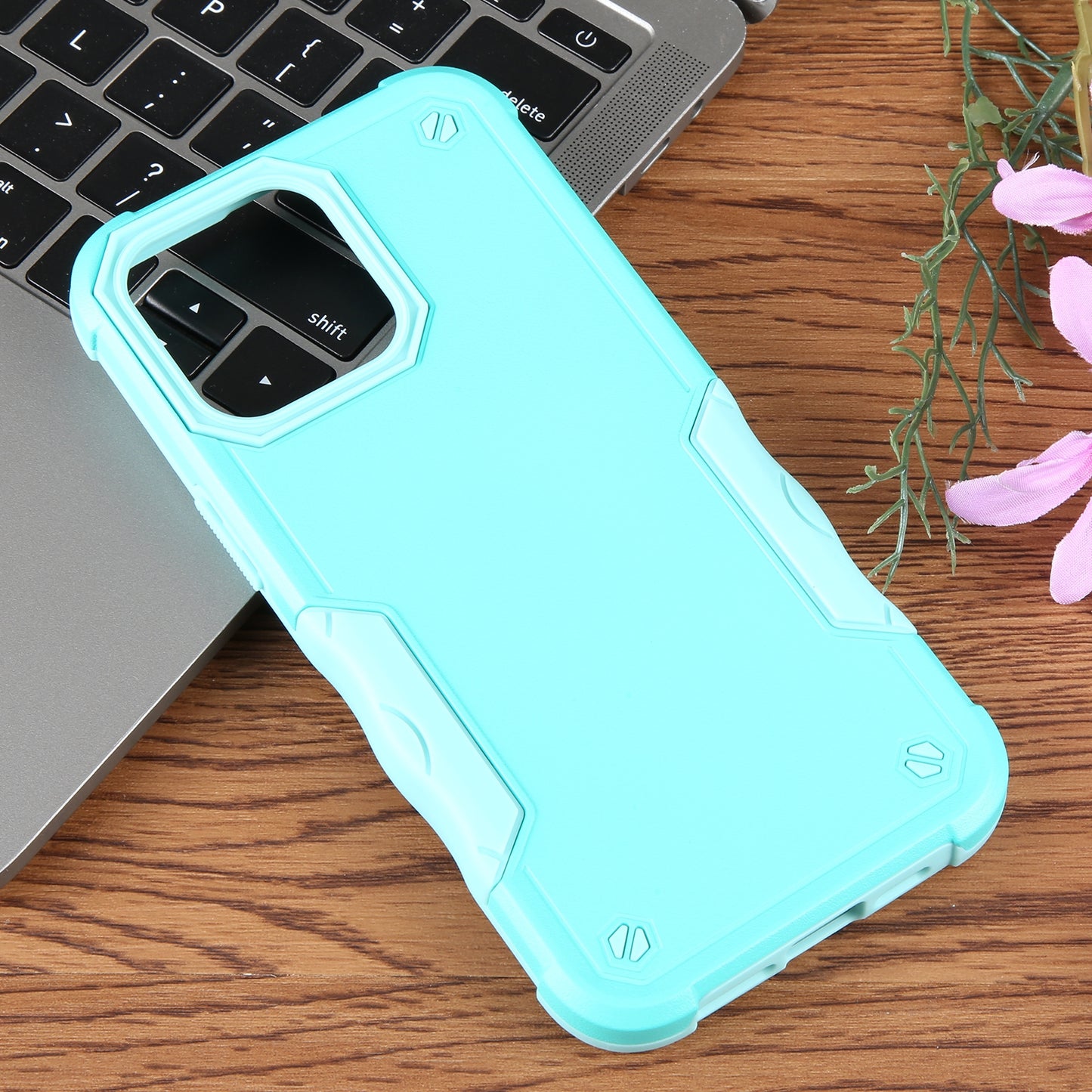 ELECTROPRIME For iPhone 15 Non-slip Shockproof Armor Phone Case(Mint Green)