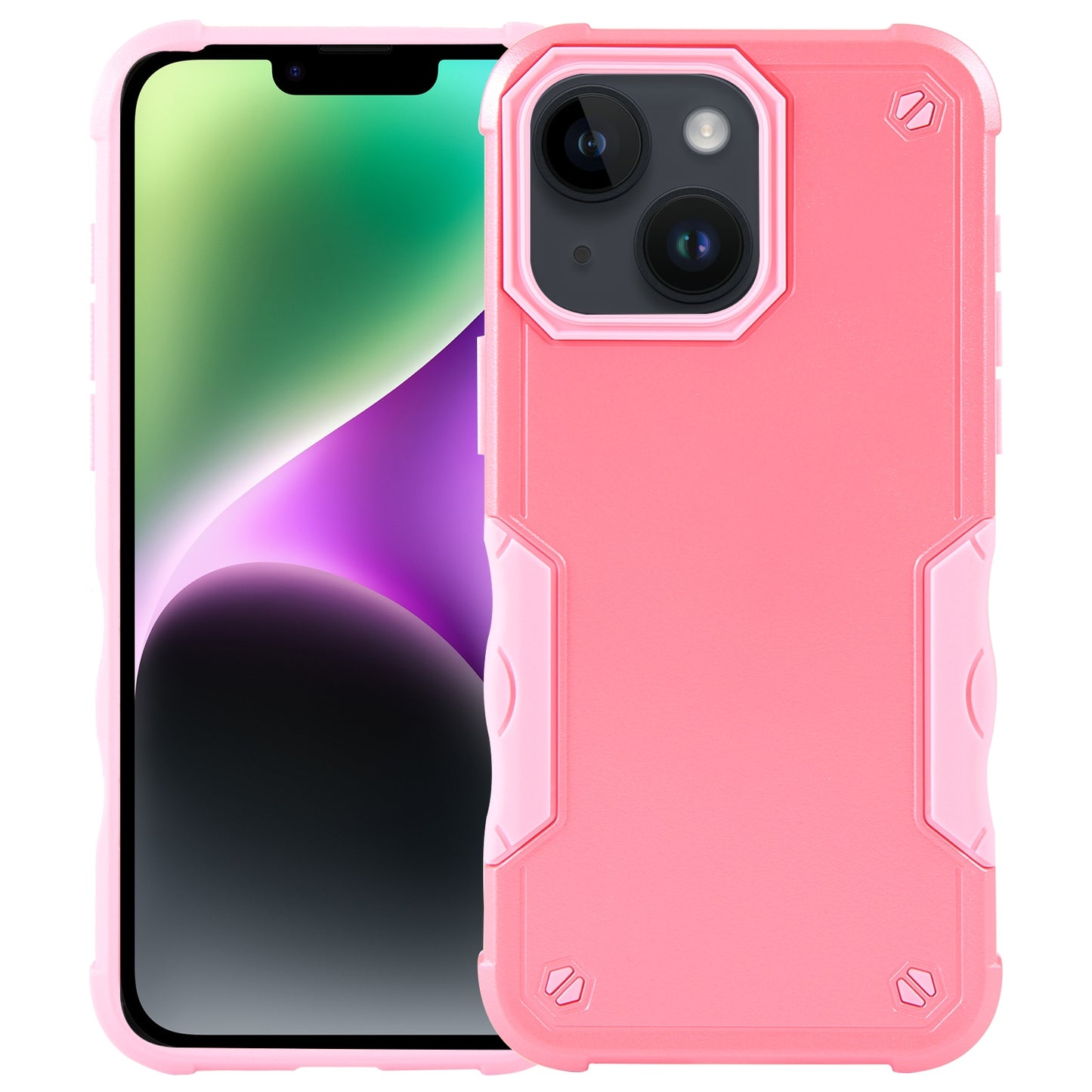ELECTROPRIME For iPhone 15 Non-slip Shockproof Armor Phone Case(Pink)