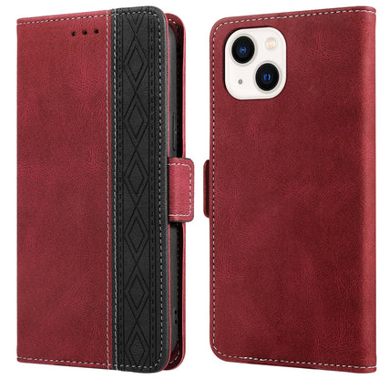 ELECTROPRIME For iPhone 15 Stitching Side-Magnetic RFID Leather Phone Case(Red)