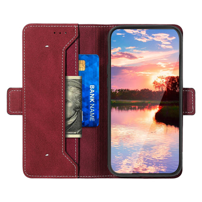 ELECTROPRIME For iPhone 15 Stitching Side-Magnetic RFID Leather Phone Case(Red)