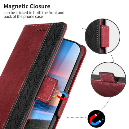 ELECTROPRIME For iPhone 15 Stitching Side-Magnetic RFID Leather Phone Case(Red)