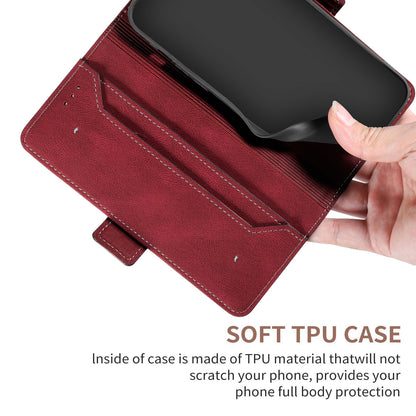 ELECTROPRIME For iPhone 15 Stitching Side-Magnetic RFID Leather Phone Case(Red)