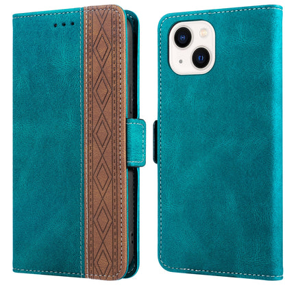 ELECTROPRIME For iPhone 15 Stitching Side-Magnetic RFID Leather Phone Case(Dark Green)