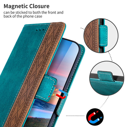 ELECTROPRIME For iPhone 15 Stitching Side-Magnetic RFID Leather Phone Case(Dark Green)