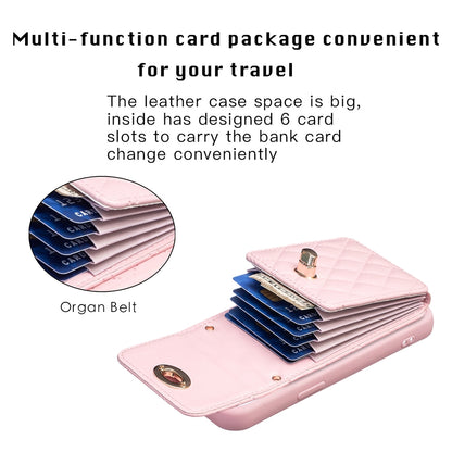 ELECTROPRIME For iPhone 15 Vertical Wallet Rhombic Leather Phone Case(Pink)