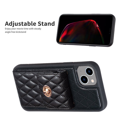 ELECTROPRIME For iPhone 15 Vertical Wallet Rhombic Leather Phone Case(Black)
