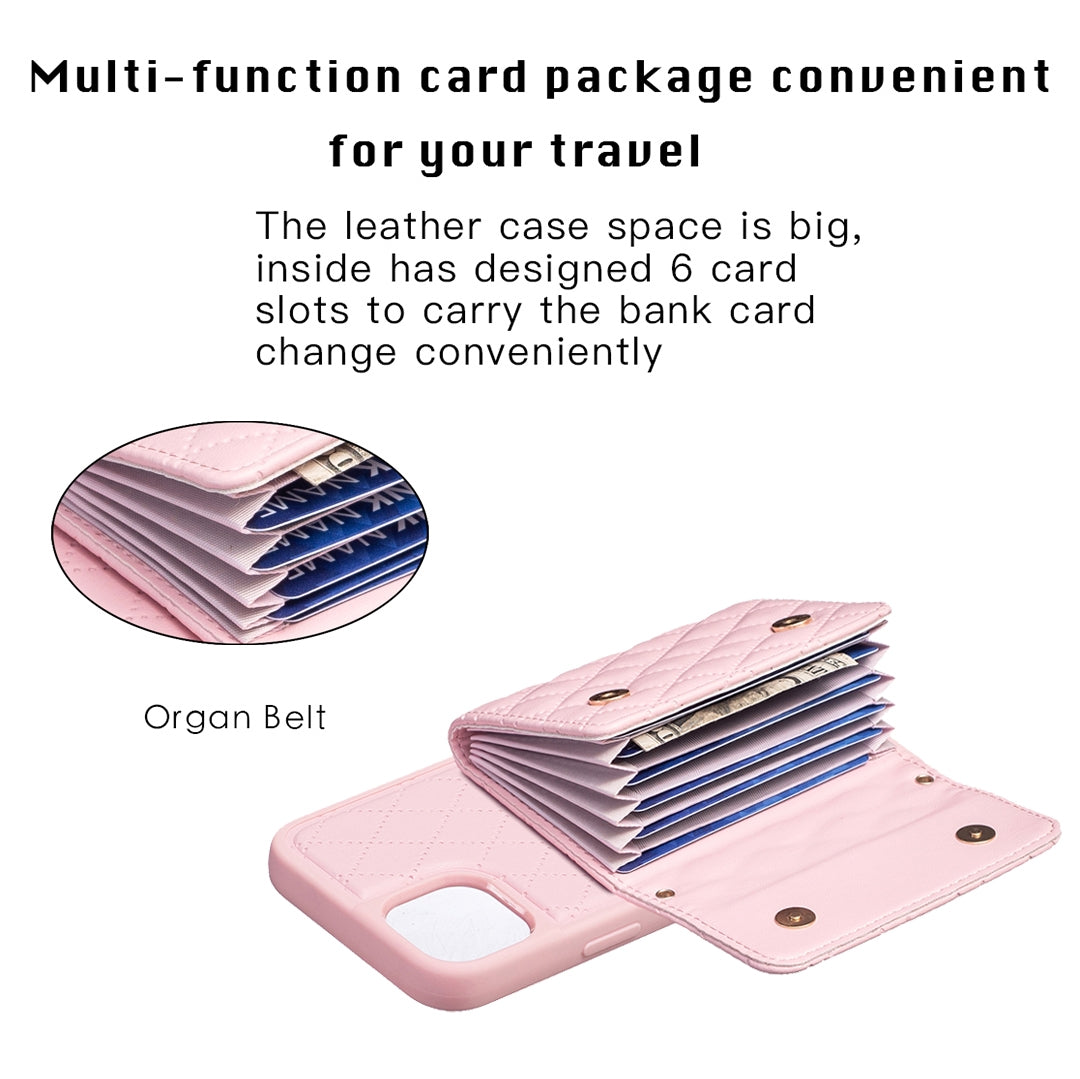 ELECTROPRIME For iPhone 15 Horizontal Wallet Rhombic Leather Phone Case(Pink)