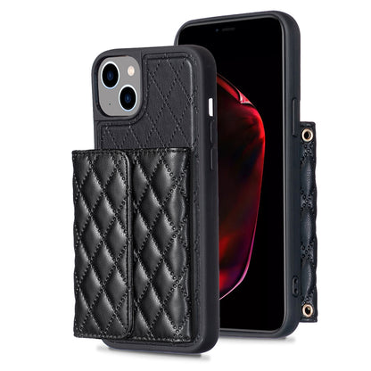 ELECTROPRIME For iPhone 15 Horizontal Wallet Rhombic Leather Phone Case(Black)