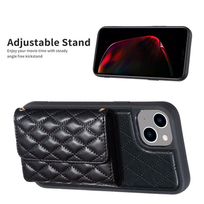 ELECTROPRIME For iPhone 15 Horizontal Wallet Rhombic Leather Phone Case(Black)