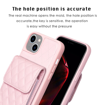 ELECTROPRIME For iPhone 15 Vertical Wallet Rhombic Leather Phone Case(Pink)