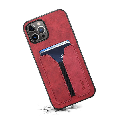 ELECTROPRIME For iPhone 15 Denior DV Elastic Card Slot PU Back Cover Phone Case(Red)