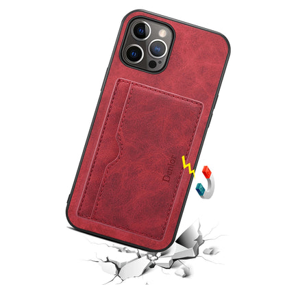 ELECTROPRIME For iPhone 15 Plus Denior PU Single Card Slot Holder Phone Case(Red)