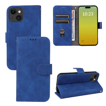 ELECTROPRIME For iPhone 15 Plus Skin Feel Magnetic Flip Leather Phone Case(Blue)