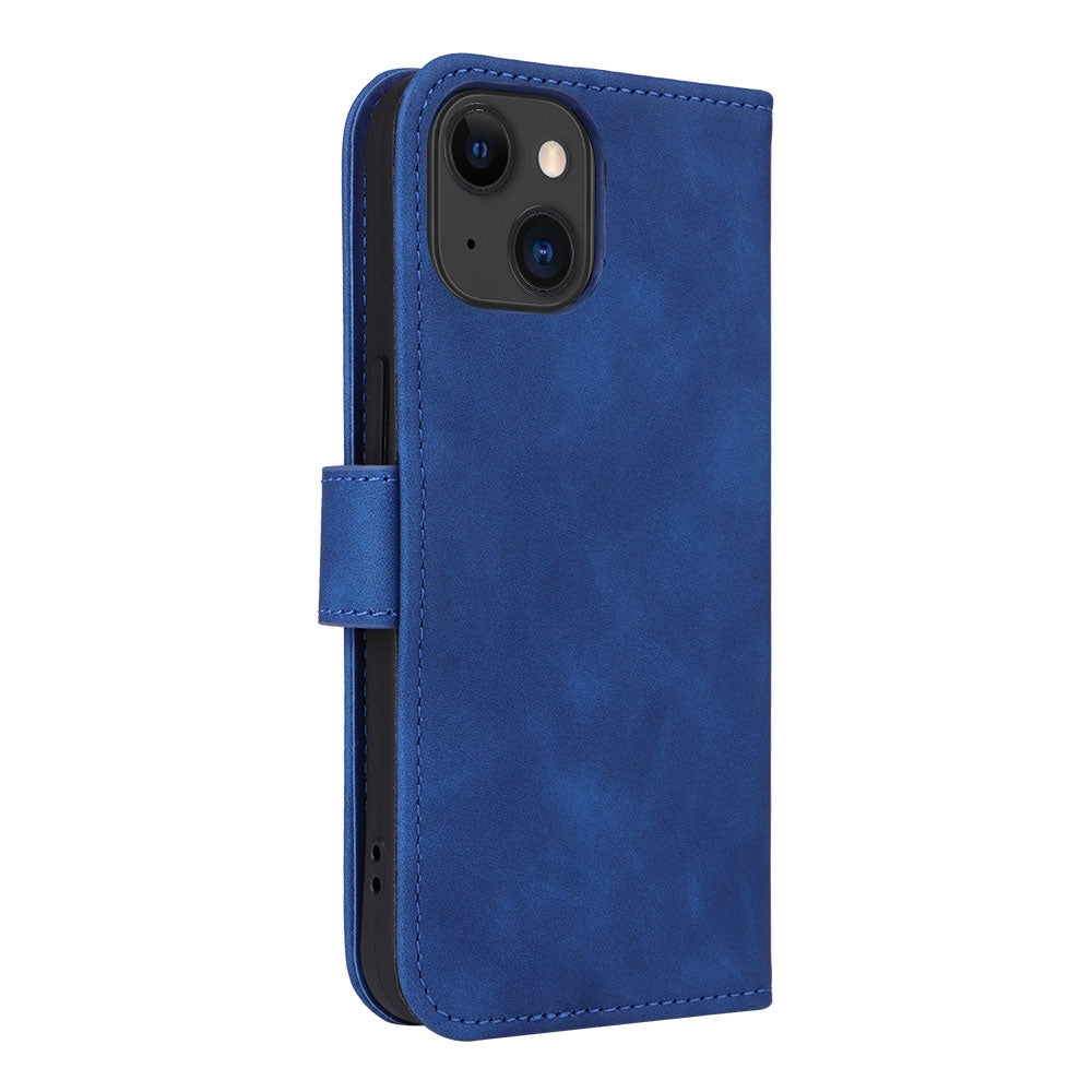 ELECTROPRIME For iPhone 15 Plus Skin Feel Magnetic Flip Leather Phone Case(Blue)