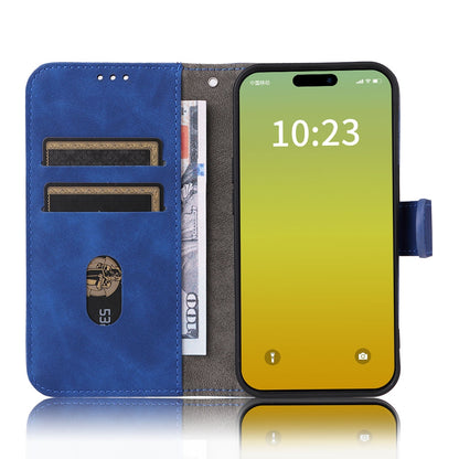 ELECTROPRIME For iPhone 15 Plus Skin Feel Magnetic Flip Leather Phone Case(Blue)
