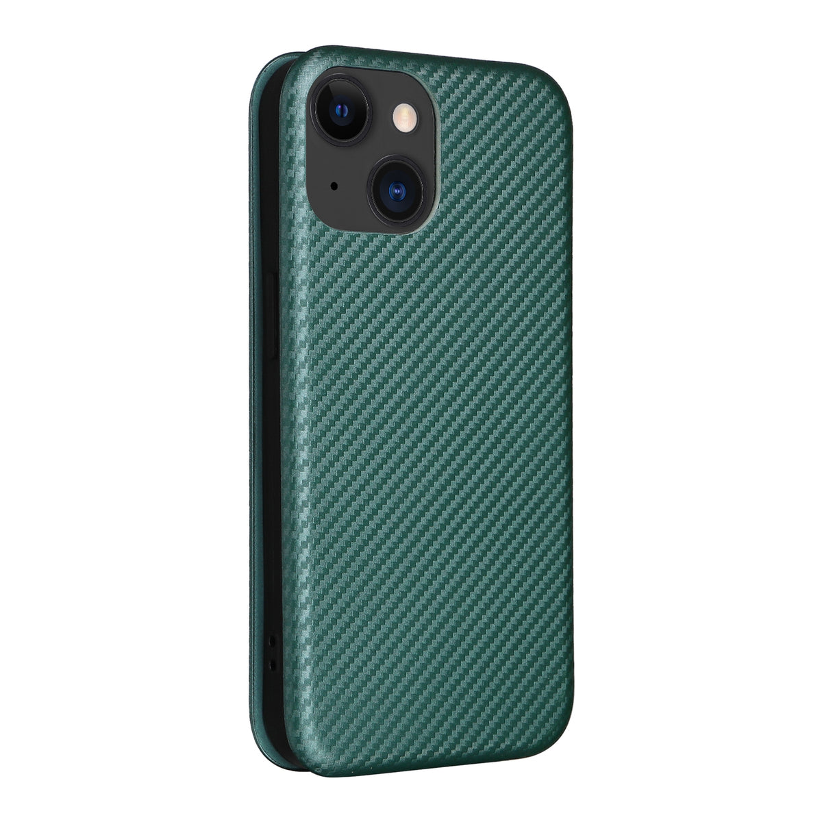 ELECTROPRIME For iPhone 15 Plus Carbon Fiber Texture Flip Leather Phone Case(Green)