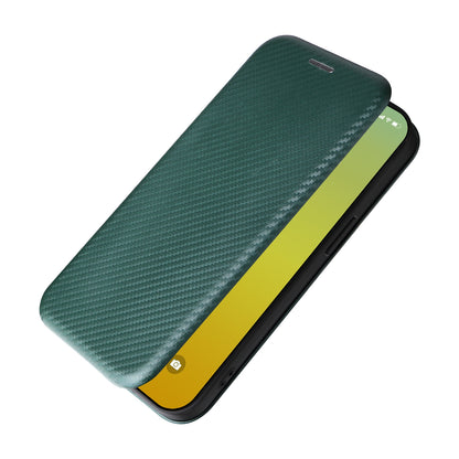 ELECTROPRIME For iPhone 15 Plus Carbon Fiber Texture Flip Leather Phone Case(Green)