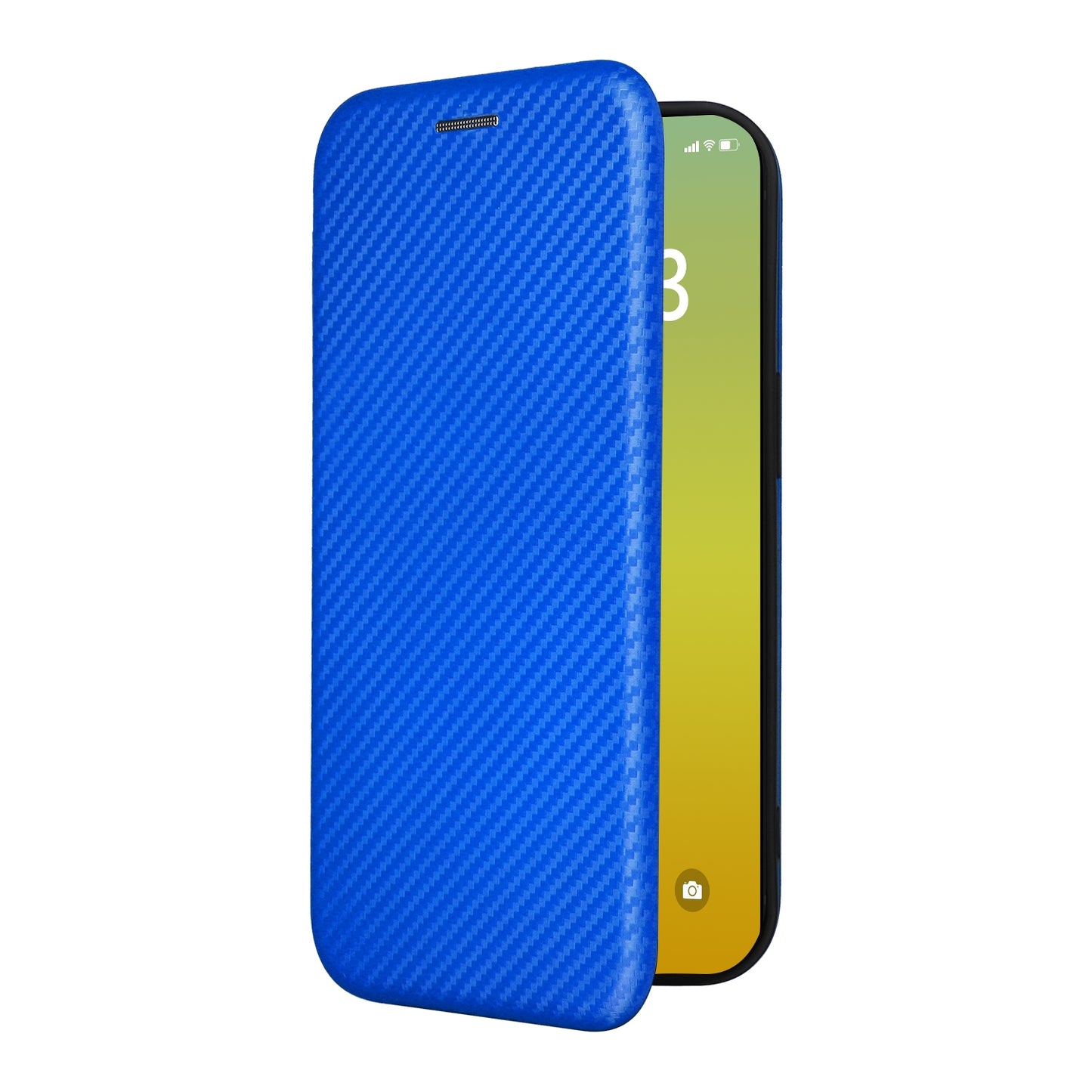 ELECTROPRIME For iPhone 15 Carbon Fiber Texture Flip Leather Phone Case(Blue)