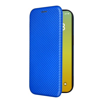 ELECTROPRIME For iPhone 15 Carbon Fiber Texture Flip Leather Phone Case(Blue)