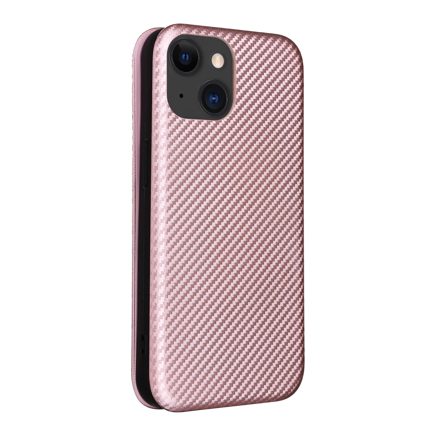 ELECTROPRIME For iPhone 15 Carbon Fiber Texture Flip Leather Phone Case(Pink)