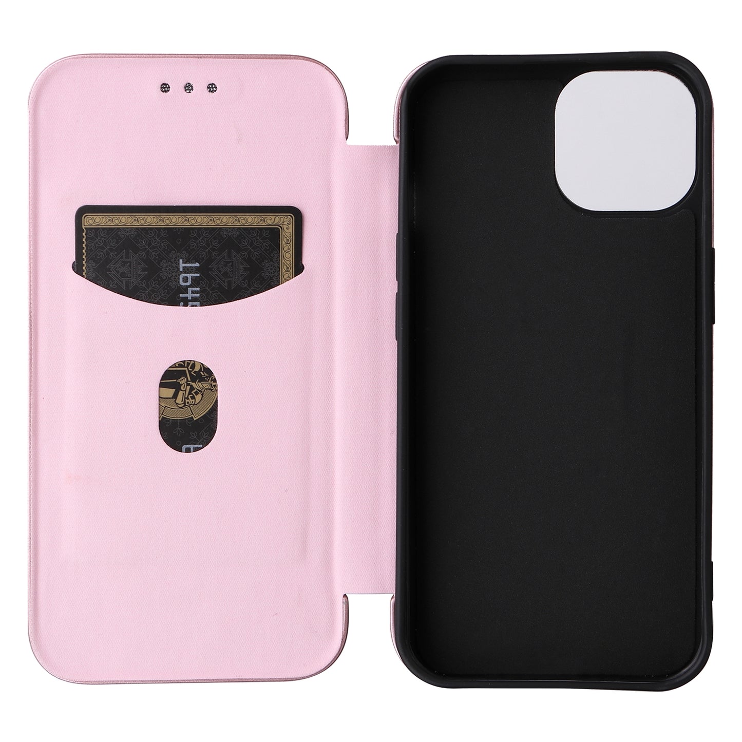 ELECTROPRIME For iPhone 15 Carbon Fiber Texture Flip Leather Phone Case(Pink)
