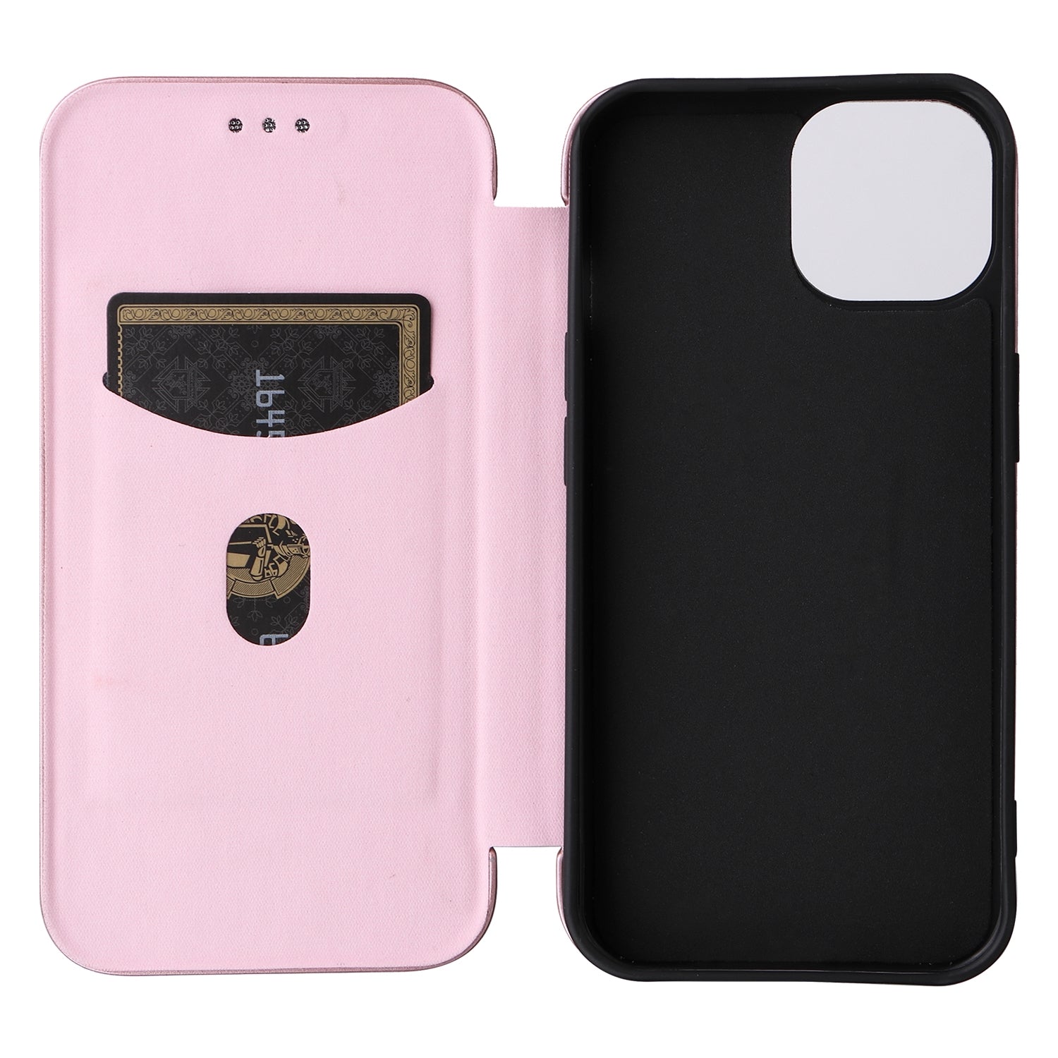 ELECTROPRIME For iPhone 15 Carbon Fiber Texture Flip Leather Phone Case(Pink)