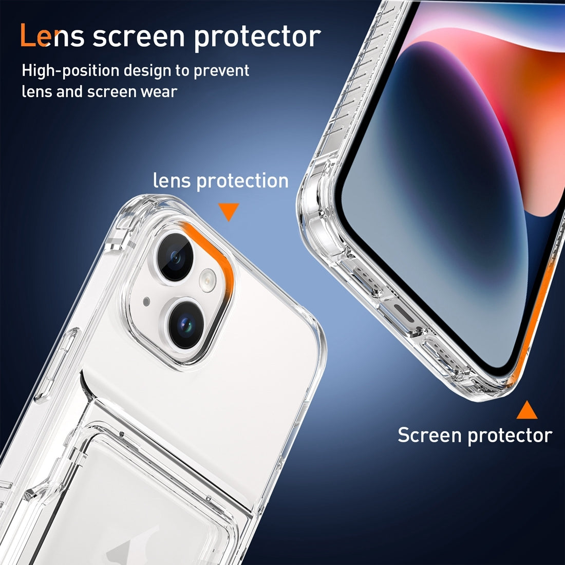 ELECTROPRIME For iPhone 15 Plus Crystal Clear Flip Card Slot Phone Case(Transparent)