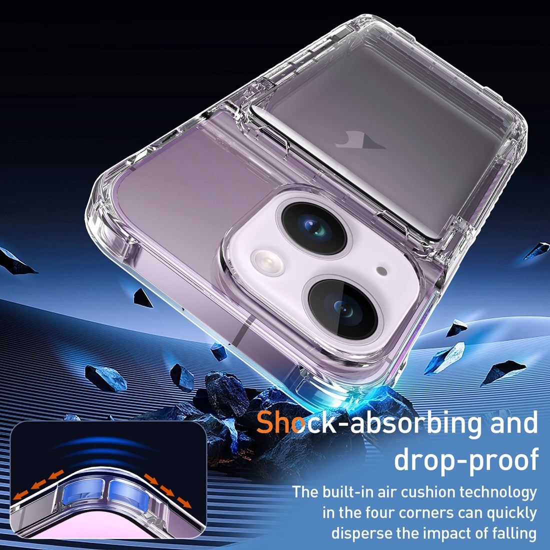ELECTROPRIME For iPhone 15 Plus Crystal Clear Flip Card Slot Phone Case(Transparent)