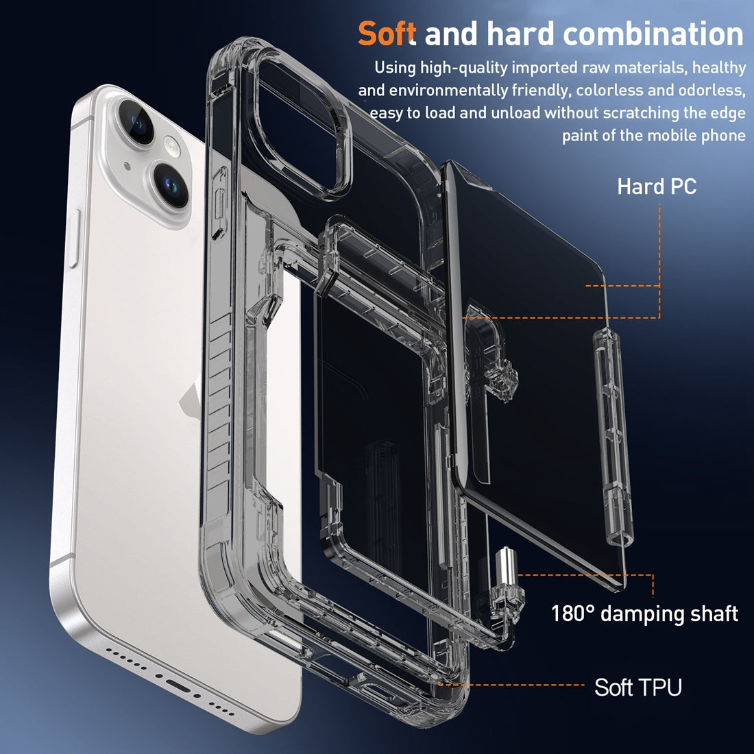 ELECTROPRIME For iPhone 15 Plus Crystal Clear Flip Card Slot Phone Case(Transparent)
