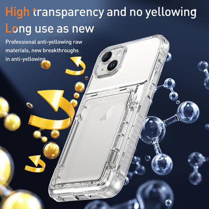 ELECTROPRIME For iPhone 15 Plus Crystal Clear Flip Card Slot Phone Case(Transparent)