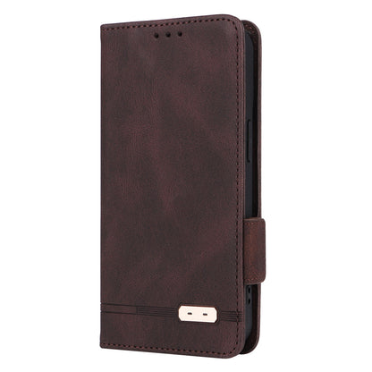 ELECTROPRIME For iPhone 15 Magnetic Clasp Leather Phone Case(Brown)