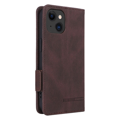 ELECTROPRIME For iPhone 15 Magnetic Clasp Leather Phone Case(Brown)