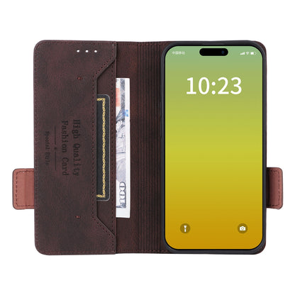ELECTROPRIME For iPhone 15 Magnetic Clasp Leather Phone Case(Brown)