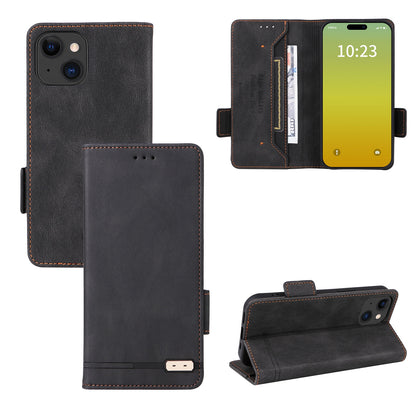 ELECTROPRIME For iPhone 15 Magnetic Clasp Leather Phone Case(Black)