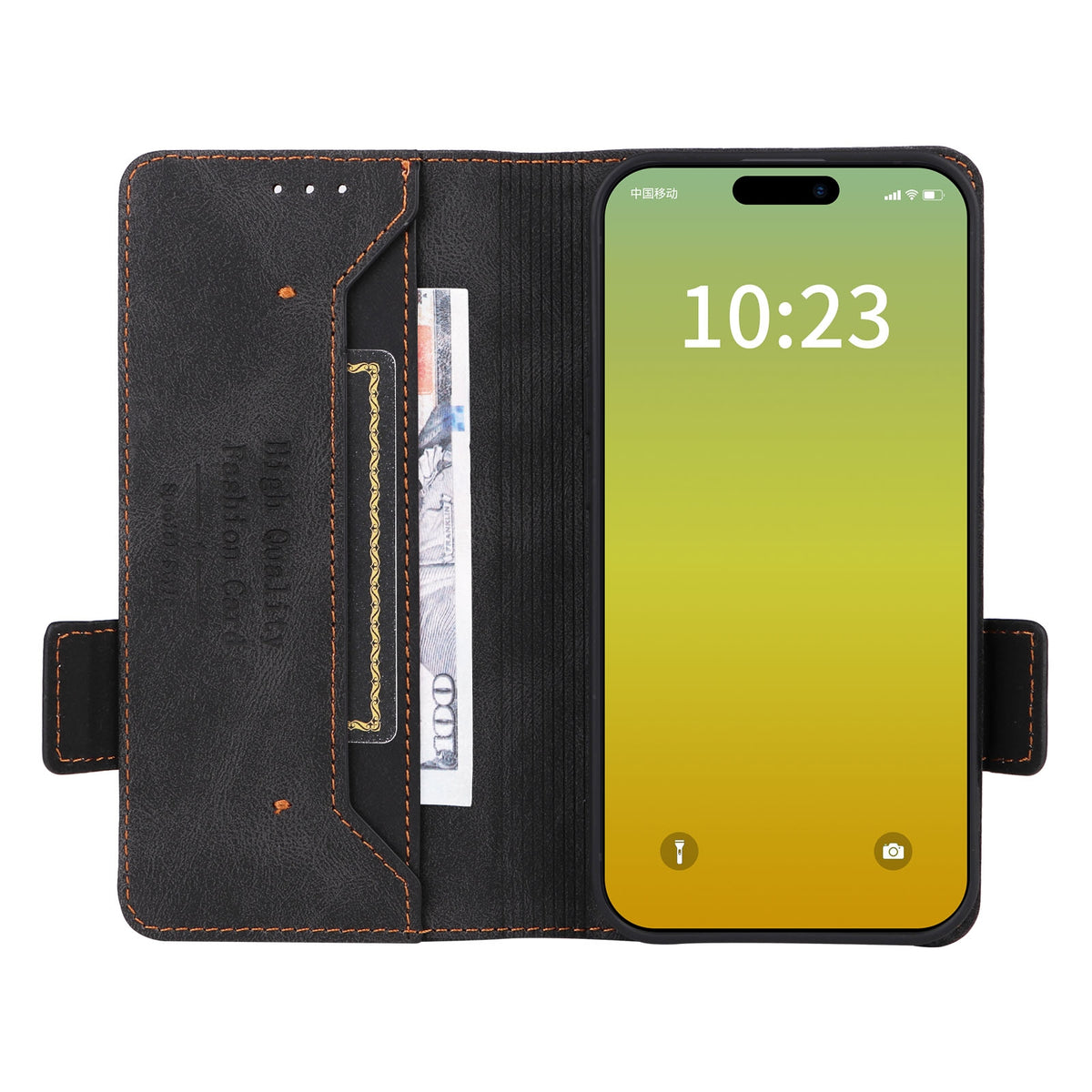 ELECTROPRIME For iPhone 15 Magnetic Clasp Leather Phone Case(Black)