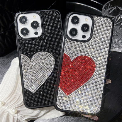 ELECTROPRIME For iPhone 15 Love Heart Diamond TPU Phone Case(Silver)