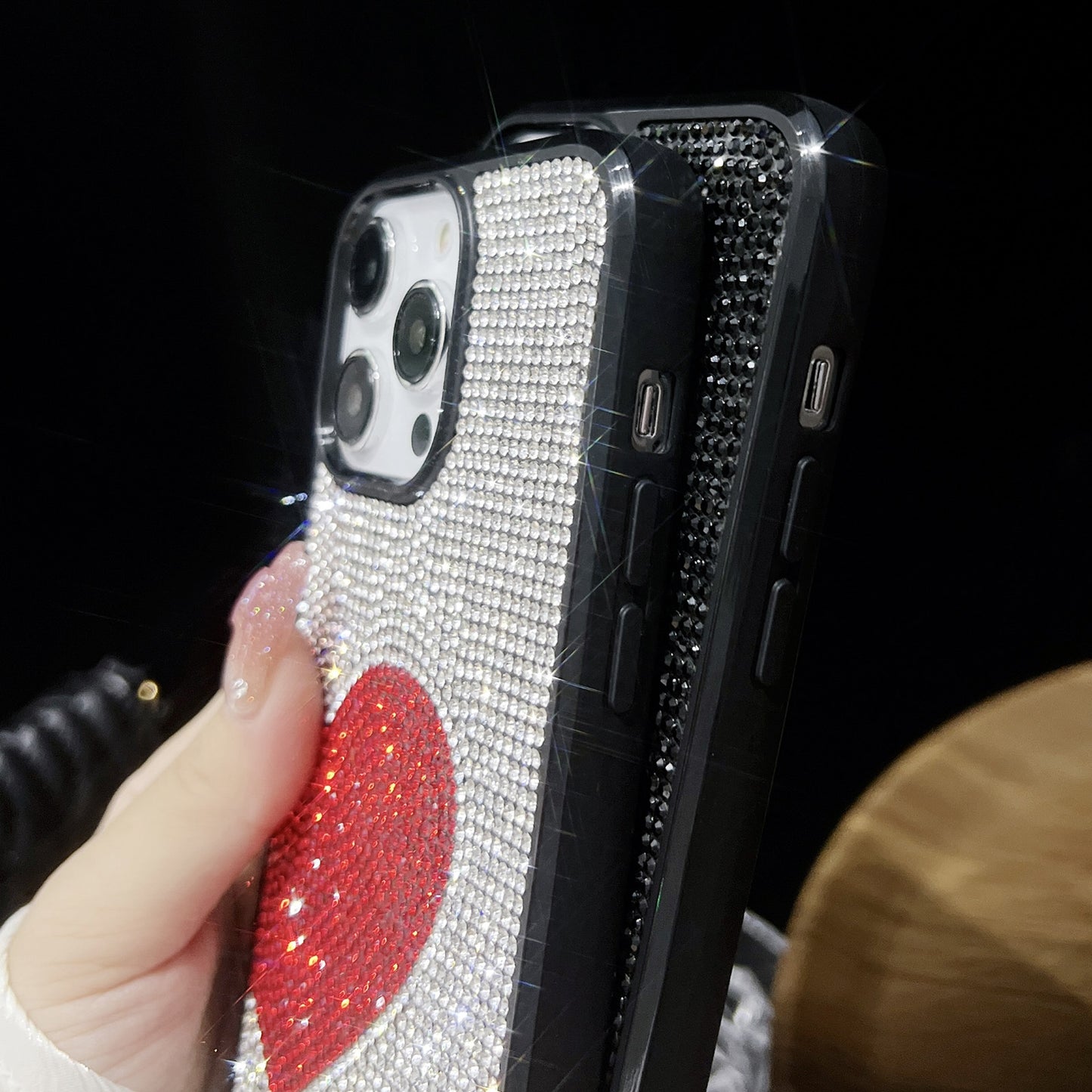 ELECTROPRIME For iPhone 15 Love Heart Diamond TPU Phone Case(Silver)