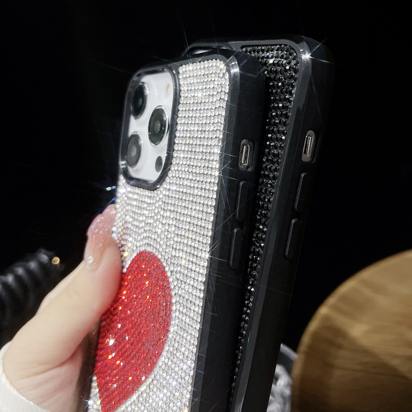 ELECTROPRIME For iPhone 15 Love Heart Diamond TPU Phone Case(Silver)