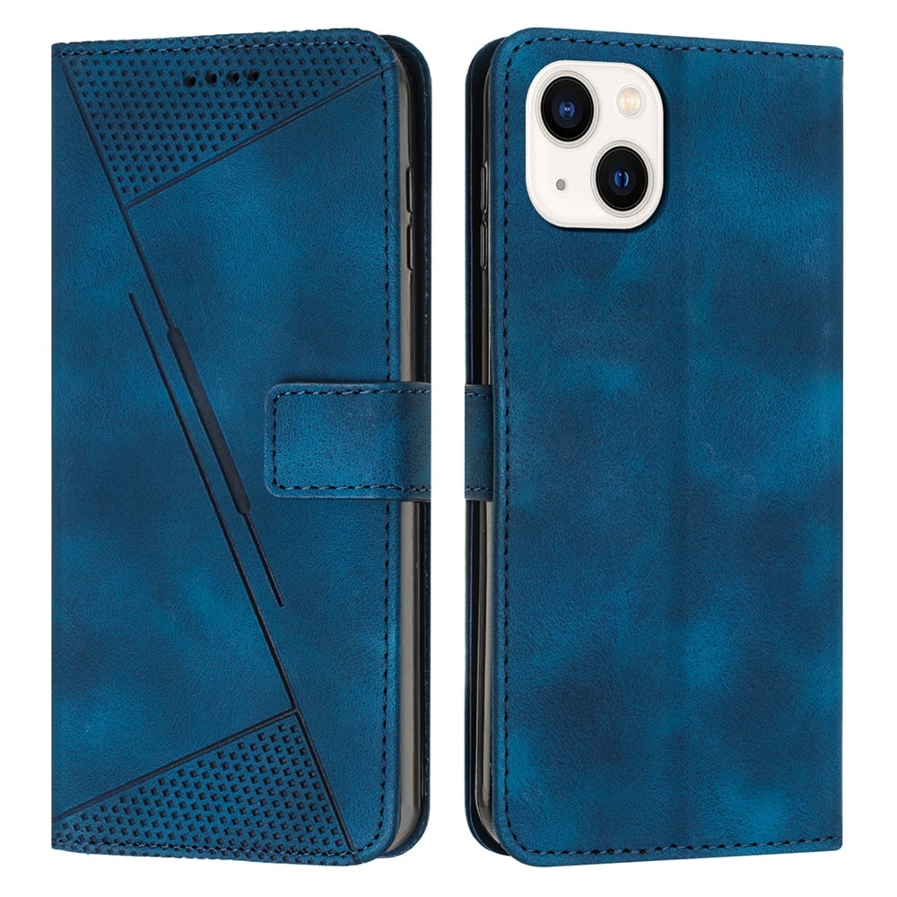 ELECTROPRIME For iPhone 15 Dream Triangle Leather Phone Case with Lanyard(Blue)