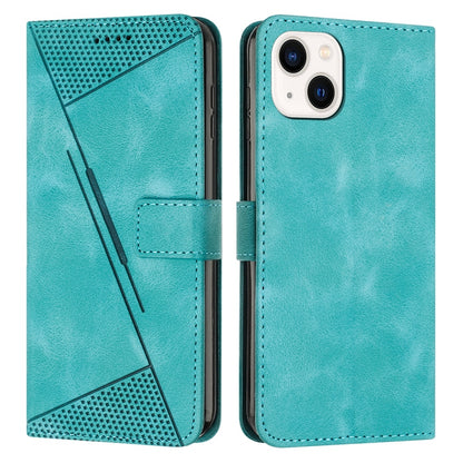 ELECTROPRIME For iPhone 15 Dream Triangle Leather Phone Case with Lanyard(Green)