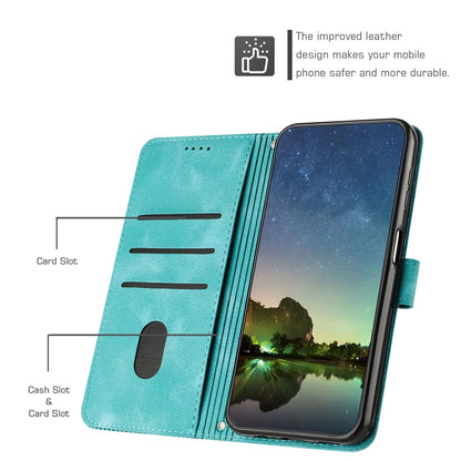ELECTROPRIME For iPhone 15 Dream Triangle Leather Phone Case with Lanyard(Green)