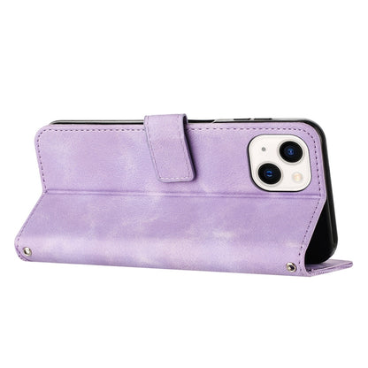 ELECTROPRIME For iPhone 15 Dream Triangle Leather Phone Case with Lanyard(Purple)