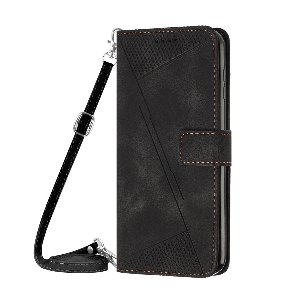 ELECTROPRIME For iPhone 15 Dream Triangle Leather Phone Case with Lanyard(Black)