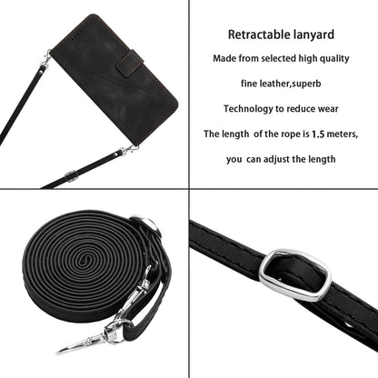 ELECTROPRIME For iPhone 15 Dream Triangle Leather Phone Case with Lanyard(Black)