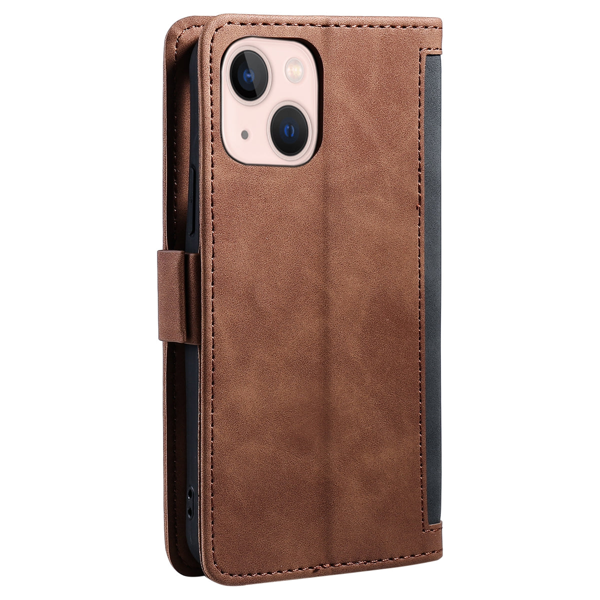 ELECTROPRIME For iPhone 15 Retro Splicing Horizontal Flip Leather Phone Case(Grey)