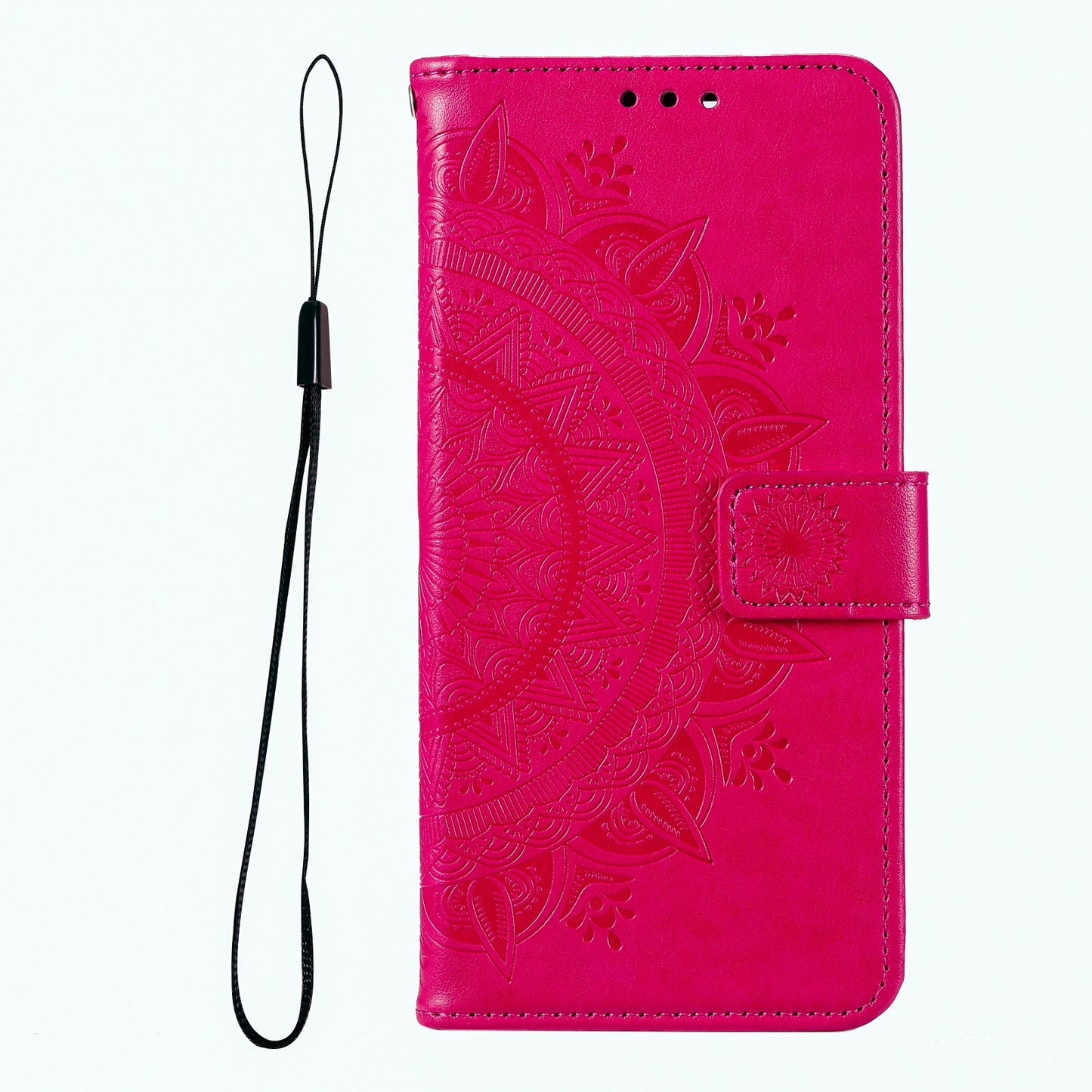 ELECTROPRIME For iPhone 15 Totem Flower Embossed Leather Phone Case(Red)