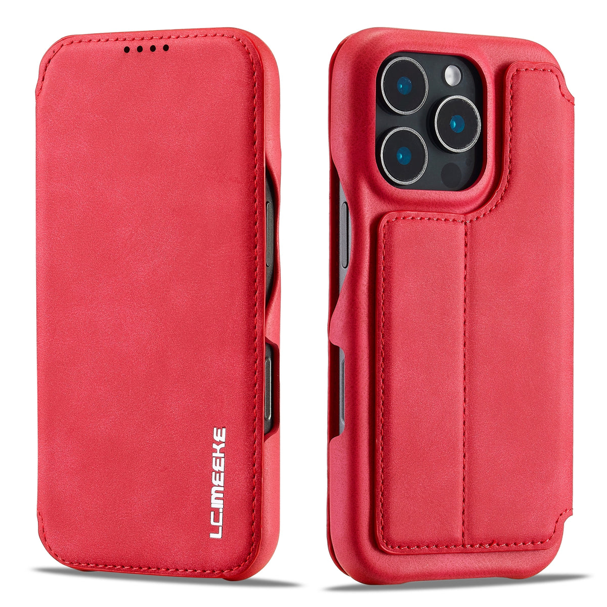 ELECTROPRIME For iPhone 16 Pro Max LC.IMEEKE Hon Ancient Series Flip Leather Phone Case(Red)