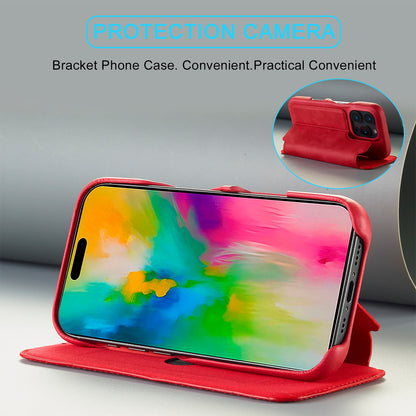 ELECTROPRIME For iPhone 16 Pro Max LC.IMEEKE Hon Ancient Series Flip Leather Phone Case(Red)